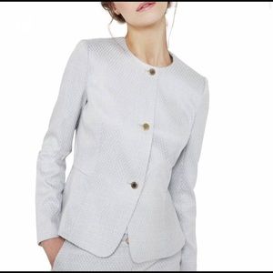 Ted baker silver peplum blazer